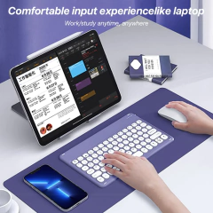 Português Teclado sem fio para Apple Xiaomi Huawei Samsung Mouse Bluetooth para iOS Android Sistema Windows Round Keycaps Big Battery