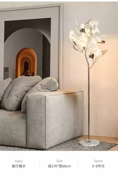 Ginkgo Leaf Lâmpada de assoalho decorativa para sala de estar, lâmpada vertical nórdica, lâmpada de cabeceira simples, personalidade criativa, moderna na internet