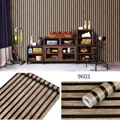 Adesivos de parede autoadesivos de PVC impermeável, rolo grande, decoração, fundo, mesa, armário, papel de parede, listras de madeira, 45cm - Wolf Magazine