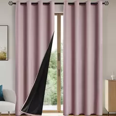 Cortinas blackout sólidas com ilhós, Total Privacy cortinas para quarto, 1pc - loja online