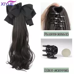 Xiyue peruca de rabo de cavalo sintético para mulheres com grampo de cabelo longo encaracolado rabo de cavalo alto laço doce trança baixa rabo de cavalo falso - comprar online
