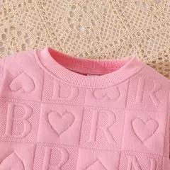 Imagem do Conjunto de roupas infantis para o dia dos namorados, camiseta e calça de manga comprida, roupa infantil para bebê recém-nascido, 3-24 meses