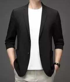 Casaco de peito único masculino, blazer masculino grande, casaco preto, tamanho grande e grande, simples e casual, roupas de primavera e verão, novidade em 2021 - Wolf Magazine