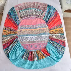Bohemia equipado lençol com elástico, capa de colchão, impresso reativo, solteiro, duplo, rainha, 180x200cm, 1pc - loja online
