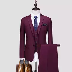 Smoking fino monocromático masculino, terno formal casual, vestido de noiva do noivo, baile e festa boutique, negócios e escritório, colete blazer e calças, M-5XL - Wolf Magazine