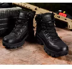 Botas táticas impermeáveis masculinas, Combat Ankle Boot, Sapatos de segurança de trabalho, Trekking, Preto, Trekking, Tamanho grande - loja online