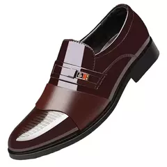 Sapato de Luxo Masculino, Mocassins Elegantes, Festa de Casamento, Alta Qualidade, Homem Social, Dedo Do Pé Redondo, Escritório - loja online
