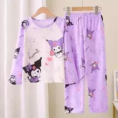 Pijamas de seda de leite de manga longa das crianças design dos desenhos animados roupas para casa adequado primavera verão estilo fino roupas de ar condicionado