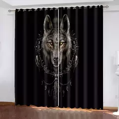 3D Printed Rose Shading Window Curtain para crianças, leão, tigre, lobo, animal, sala de estar, quarto, cozinha, porta, salão, decoração de casa - Wolf Magazine