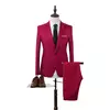 Blazer e calça formal masculino, terno, jaqueta, casaco, calças, smalking, casamento, fino, vestido de negócios, roupas, 2 peças por conjunto