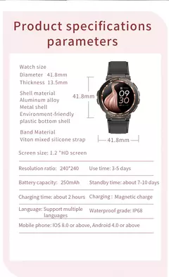 MELANDA-Sport Smart Watch para Mulheres, Chamada Bluetooth, IP68 Impermeável, Rastreador De Fitness, Monitoramento De Saúde, IOS, Android, MK60 na internet