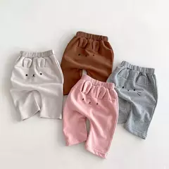 Calças PP de Cintura Elástica Feminina, Calças de Orelhas de Coelho 3D, Calças Fit Exterior, Bebê, Meninas, Novo, Primavera, Outono - Wolf Magazine
