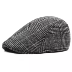 Imagem do Moda nova masculina casual newsboy chapéu primavera e outono retro boina chapéu selvagem casual chapéus unisex selvagem octogonal boné chapéu de inverno
