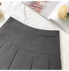 Mini vestido de cintura alta feminino, Cinza, Emagrecimento, Versátil, Anti-Exposição, Saia Linha A, Design, Sentido, Primavera, Outono, Novo, 2022 na internet