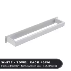 Toalha de aço inoxidável para banheiro, cremalheira de parede, sem broca, cabide preto, prateleira de chuveiro, cozinha rack, auto-adesivo - comprar online