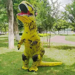 Adulto crianças trajes de dinossauro inflável terno vestido anime festa cosplay carnaval purim traje de halloween para homem mulher