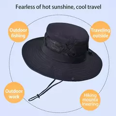 Xinbaoguan-Men's Respirável Sunshade Fisherman Hat, Sunscreen Sun Hat, Chapéu de Pesca, Big Eaves, 100% Nylon, Primavera, Verão, 9245 - comprar online