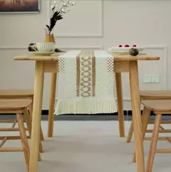 Algodão e linho Splicing Table Flag para casa, toalha de mesa tecida Tassel, Material Natural, Decoração Pastoral, 2 cores na internet