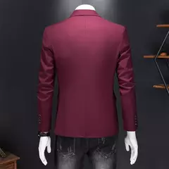 Blazer casual de negócios masculino, vestido de casamento noivo, tops de terno boutique, casaco monocromático, marca de alta qualidade, moda