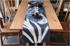 Simples chinês Lotus Table Runner, japonês Wave Table Flag, Koi Fish Toalha de Mesa, Acessórios para Cerimônia do Chá, Estilo Nacional - comprar online
