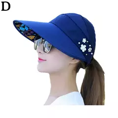 Chapéu de sol dobrável de aba larga feminino, viseira de praia anti-UV, chapéu casual feminino, moda férias de verão na internet