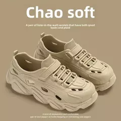 Sandálias Eva da moda masculina, roupa exterior de verão, fundo grosso, antiderrapante, sapatos frescos respiráveis, chinelos de praia para homens - comprar online