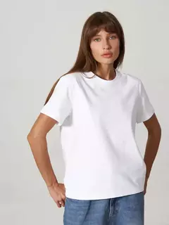 Bornladies-Camiseta solta de manga curta feminina, tops sólidos básicos, camisas de assentamento elegantes, 100% algodão, 230g/?, verão na internet