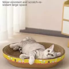Placa de arranhar para gatos, proteção para móveis, brinquedos de garra, papel ondulado oval, resistente ao desgaste, ninho de gato, acessórios para gatos - Wolf Magazine