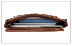 Imagem do Bolsa de ombro de couro para homens Bolsa de negócios Bolsa mensageiro Bolsa lateral grande, bolsa crossbody, marca de luxo, moda, IPAD