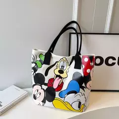 Bolsa de Ombro Disney-Mickey para mulheres, sacola versátil, bolsa de classe estudantil, grande capacidade, casual, desenhos animados, na moda na internet