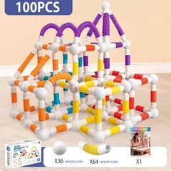 Blocos magnéticos para crianças, brinquedos de construção, aderência macia, bastões magnéticos flexíveis, conjunto de construção, haste de aprendizagem, brinquedos sensoriais pré-escolares