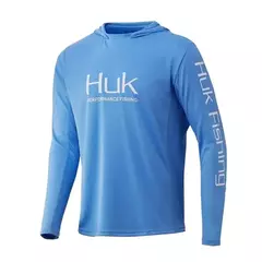 Imagem do Camisa de pesca huk com chapéu manga longa sol uv upf50 verão secagem rápida superior leve roupas de pesca dos homens esportes caça acampamento