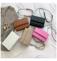 Bolsa de Ombro De Couro PU Para Mulheres, Bolsa Feminina, Correia De Corrente, Crossbody, Punho, Designer, Moda - loja online