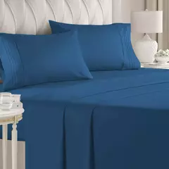 Battilo-Cama de casal Set Sheets, folha plana com Pillowscaso, Luxo Cooling, King and Queen, cama de tamanho completo, 4 PCs - Wolf Magazine