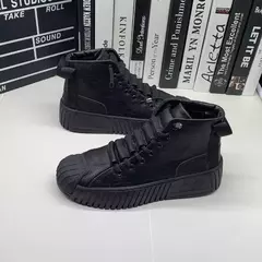 Imagem do Sapato de tabuleiro casual masculino com renda, botas aumentadas, alta qualidade, bota ao ar livre, estilo britânico, novo, outono, inverno, 2022