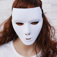 Halloween pvc branco máscara facial hip-hop masculino e feminino dança máscaras festa cosplay traje decoração de casamento prop