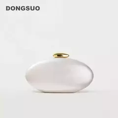 Saco de embreagem acrílico em forma de ovo para mulheres, bolsa de casamento, festa noturna, marfim bonito, cor pérola, bolsa, verão, novo, 2024 na internet