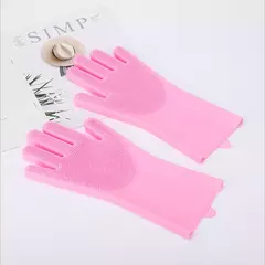Imagem do Luvas de banho para animais de estimação, shampoo para banho de cães e gatos, massagem mágica, limpador, esponja de silicone, luva de remoção de pelos