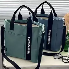 Bolsa de lona impermeável para aluna, grande capacidade, bolsa de ombro, nylon, simples, moda, sacos do mensageiro, sacola casual, novo, 2024 - loja online