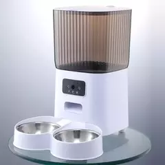 5l tigelas duplas alimentador automático inteligente para gatos com câmera dispensador de vídeo de alimentos secos para animais de estimação gravador de voz inteligente alimentador automático para cães - comprar online