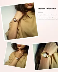 CHENXI-Relógio Quartz Clássico para Mulher, Relógio de Pulso Feminino, Relógio Elegante Dourado e Prata, Presente de Luxo para Senhoras, Impermeável na internet