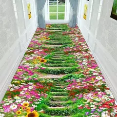 Imagem do Tapete longo antiderrapante para corredor, tapetes modernos, caminho do jardim v
