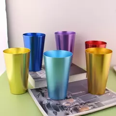 Conjunto de 6 peças 21oz/600ml barra de vidro de suco de alumínio bebida fria copo de cola copo de café reutilizável cerveja congelada cocktail copo de alumínio - comprar online