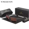 Kingseven óculos de sol polarizados para homens e mulheres, moldura quadrada, melhor para dirigir, viagens ao ar livre, novo lc755