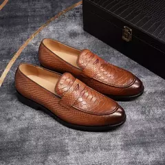 Felix Chu-mocassins de couro genuíno masculino, padrão de cobra pontiagudos, s - comprar online