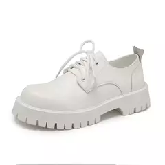 Plataforma de couro coreana Oxfords para homens, deslizamento, fundo grosso, sapatos masculinos de derby, mocassins casuais, dedo do pé quadrado, sapatos formais - Wolf Magazine