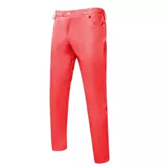 Calças finas de couro PU para homens, calças novas, vermelho, azul, preto, cinza, branco, 2023