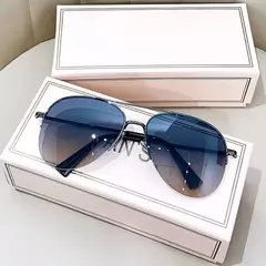 Óculos de sol gradiente anti-reflexo para homens, óculos de sol piloto grande, design UV400, sem caixa, moda na internet
