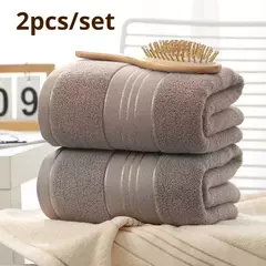 Toalha De Banho De Algodão Macio Para Adultos, Aumenta A Absorção De Água, Toalha De Rosto Monocromática, Seda Dourada, 2PCs - comprar online