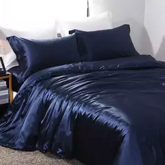 Luxo Satin Bedding Set Capa de edredão com fronha Estilo Europeu King Queen Size Confortável Bed Set Covers Folha de linho - Wolf Magazine